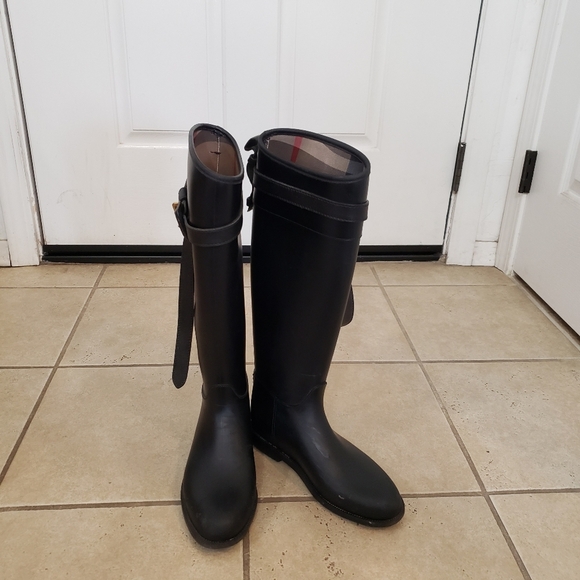Burberry Rain boot Brain riding with belt size 36 us 6 - Picture 1 of 17